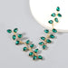 Wholesale colored diamond drop-shaped long alloy earrings JDC-ES-JL067 Earrings JoyasDeChina green Wholesale Jewelry JoyasDeChina Joyas De China