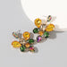 Wholesale colored diamond flower alloy earrings JDC-ES-JL009 Earrings JoyasDeChina Yellow color Wholesale Jewelry JoyasDeChina Joyas De China