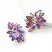 Wholesale colored diamond flower alloy earrings JDC-ES-JL031 Earrings JoyasDeChina purple Wholesale Jewelry JoyasDeChina Joyas De China
