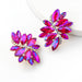 Wholesale colored diamond flower alloy earrings JDC-ES-JL031 Earrings JoyasDeChina rose red Wholesale Jewelry JoyasDeChina Joyas De China
