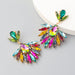 Wholesale colored diamond flower alloy earrings JDC-ES-JL085 Earrings JoyasDeChina color Wholesale Jewelry JoyasDeChina Joyas De China