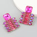 Wholesale colored diamond geometric alloy earrings JDC-ES-JL029 Earrings JoyasDeChina rose red Wholesale Jewelry JoyasDeChina Joyas De China