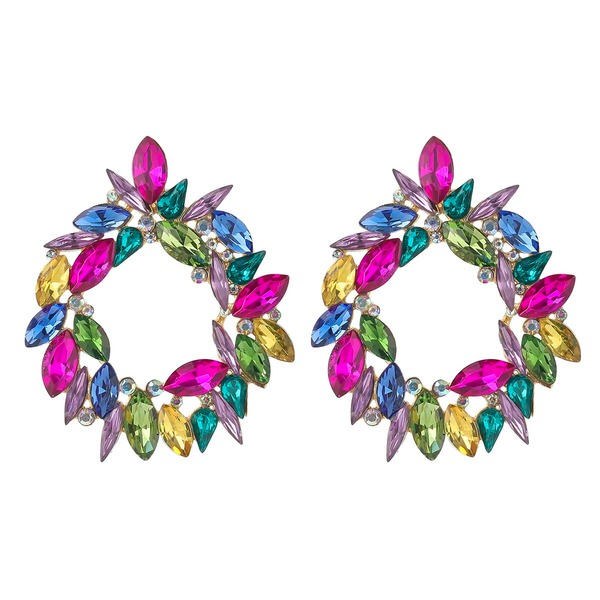 Wholesale colored diamond geometric alloy earrings JDC-ES-JL041 Earrings JoyasDeChina Wholesale Jewelry JoyasDeChina Joyas De China