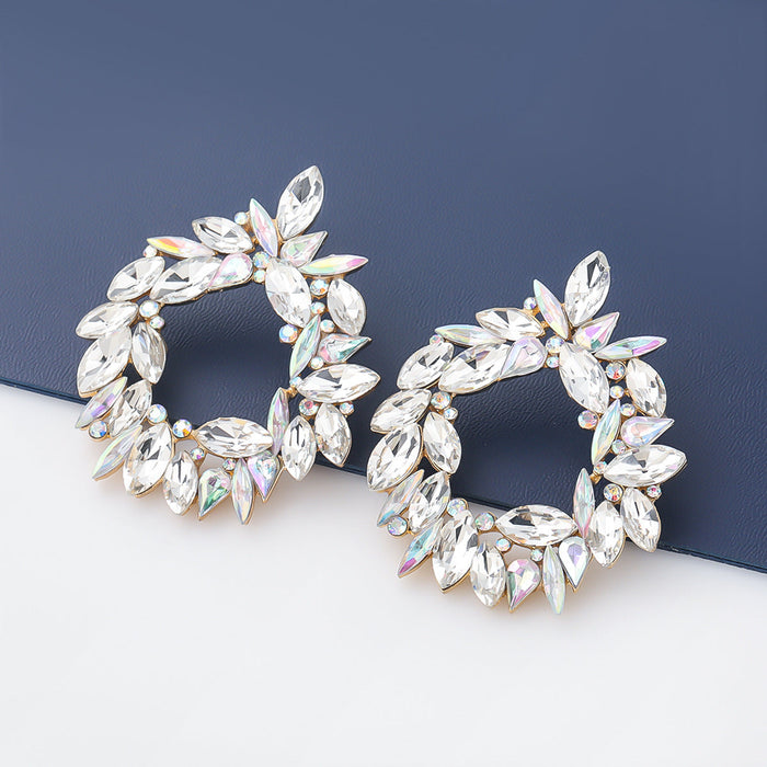 Wholesale colored diamond geometric alloy earrings JDC-ES-JL041 Earrings JoyasDeChina White AB color Wholesale Jewelry JoyasDeChina Joyas De China