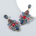 Wholesale colored diamond geometric flower alloy earrings JDC-ES-JL122 Earrings JoyasDeChina Wholesale Jewelry JoyasDeChina Joyas De China