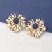 Wholesale colored diamond series sunflower alloy earrings JDC-ES-JL043 Earrings JoyasDeChina gold Wholesale Jewelry JoyasDeChina Joyas De China
