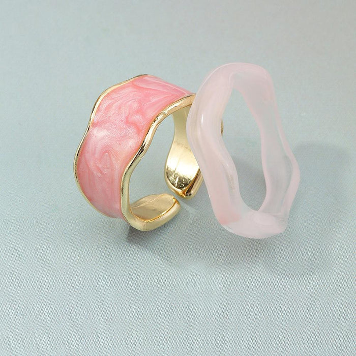 Bulk Jewelry Wholesale colored drops of oil irregular enamel index finger ring ring JDC-RS-e055 Wholesale factory from China YIWU China