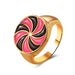 Wholesale colored geometric alloy rings JDC-RS-D063 Rings JoyasDeChina 01KC gold # powder black Wholesale Jewelry JoyasDeChina Joyas De China