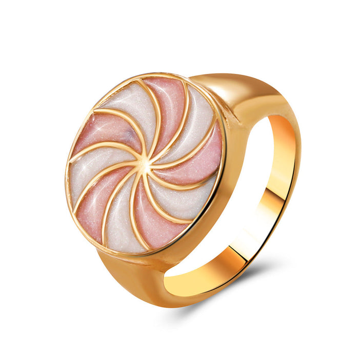 Wholesale colored geometric alloy rings JDC-RS-D063 Rings JoyasDeChina 02KC gold # powder Wholesale Jewelry JoyasDeChina Joyas De China