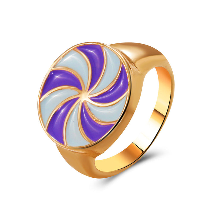 Wholesale colored geometric alloy rings JDC-RS-D063 Rings JoyasDeChina 03kc gold # purple blue Wholesale Jewelry JoyasDeChina Joyas De China
