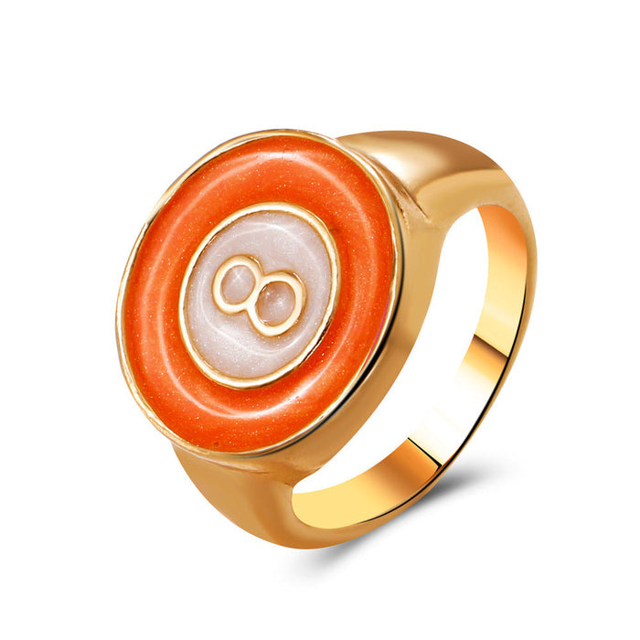Wholesale colored geometric alloy rings JDC-RS-D063 Rings JoyasDeChina 04kc golden # orange white Wholesale Jewelry JoyasDeChina Joyas De China