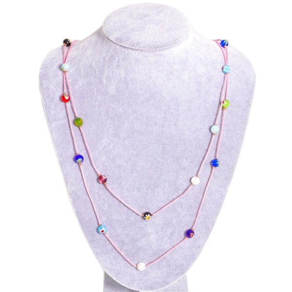 Wholesale colored glaze double layer sweater chain necklaces JDC-NE-JQ122 necklaces JoyasDeChina Wholesale Jewelry JoyasDeChina Joyas De China