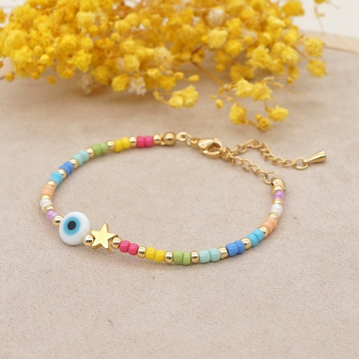 Wholesale Colored glaze eye beads rainbow bracelet women JDC-BT-GBH008 Bracelet JoyasDeChina Wholesale Jewelry JoyasDeChina Joyas De China