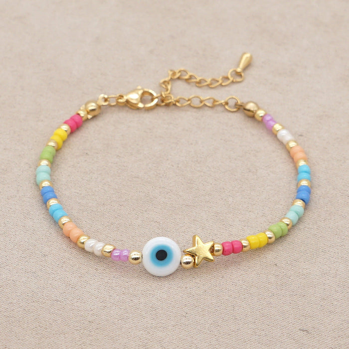 Wholesale Colored glaze eye beads rainbow bracelet women JDC-BT-GBH008 Bracelet JoyasDeChina -B210081A Wholesale Jewelry JoyasDeChina Joyas De China