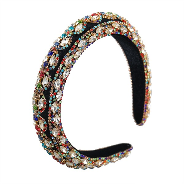 Bulk Jewelry Wholesale colored gold velvet-encrusted diamond willow-shaped wide-brimmed hair hoops JDC-HD-CL006 Wholesale factory from China YIWU China