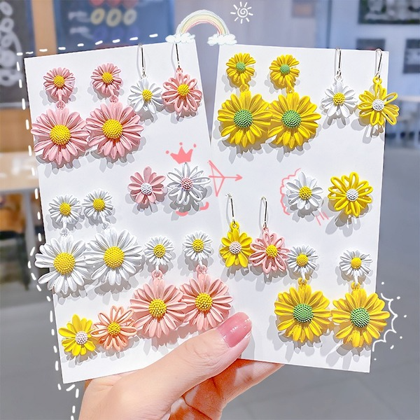 Bulk Jewelry Wholesale colored metal daisy earrings JDC-ES-GSI032 Wholesale factory from China YIWU China