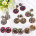 Bulk Jewelry Wholesale colored metal full diamond round earring JDC-ES-V037 Wholesale factory from China YIWU China