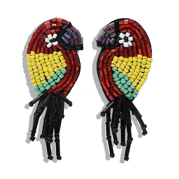 Bulk Jewelry Wholesale colored resin parrot earrings JDC-ES-V086 Wholesale factory from China YIWU China
