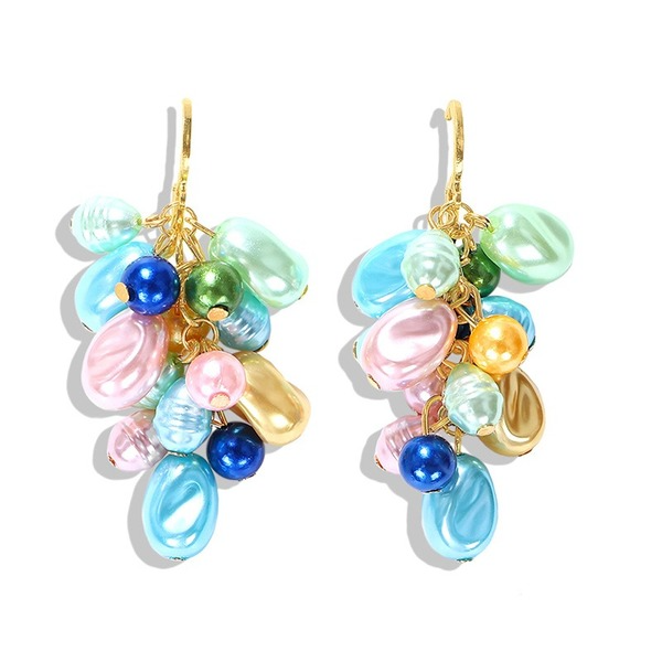 Bulk Jewelry Wholesale colored resin pearl grape pendant earrings JDC-ES-V097 Wholesale factory from China YIWU China
