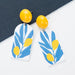 Wholesale colored resin printed geometric earrings JDC-ES-GSJJ077 Earrings JoyasDeChina yellow Wholesale Jewelry JoyasDeChina Joyas De China
