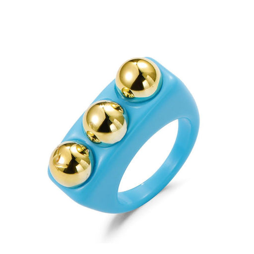 Wholesale colored resin ring JDC-RS-D022 Rings JoyasDeChina 01 Blue G-548 One size fits all Wholesale Jewelry JoyasDeChina Joyas De China
