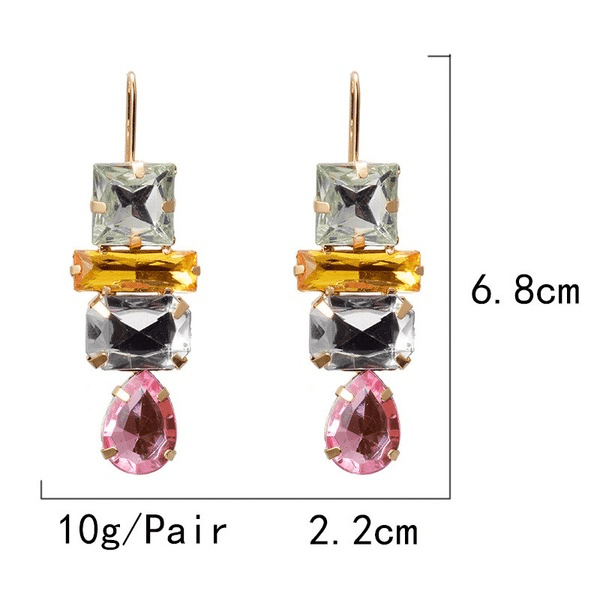 Wholesale Colored Rhinestone Metal Earrings JDC-ES-SK038 Earrings 深刻 Wholesale Jewelry JoyasDeChina Joyas De China