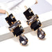 Wholesale Colored Rhinestone Metal Earrings JDC-ES-SK038 Earrings 深刻 Black Wholesale Jewelry JoyasDeChina Joyas De China