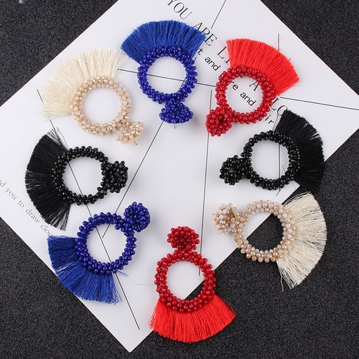 Bulk Jewelry Wholesale colored rice bead bohemian wind hand-woven earrings JDC-ES-V046 Wholesale factory from China YIWU China