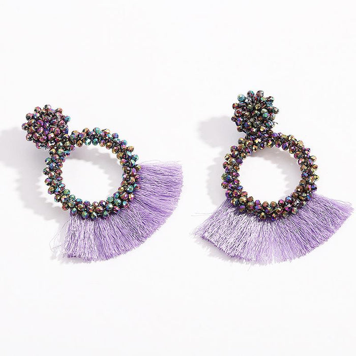Bulk Jewelry Wholesale colored rice bead bohemian wind hand-woven earrings JDC-ES-V046 Wholesale factory from China YIWU China