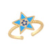 Wholesale Colored Star Electroplated Copper Rings JDC-RS-AS294 Rings JoyasDeChina blue adjustable Wholesale Jewelry JoyasDeChina Joyas De China