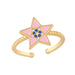 Wholesale Colored Star Electroplated Copper Rings JDC-RS-AS294 Rings JoyasDeChina pink adjustable Wholesale Jewelry JoyasDeChina Joyas De China