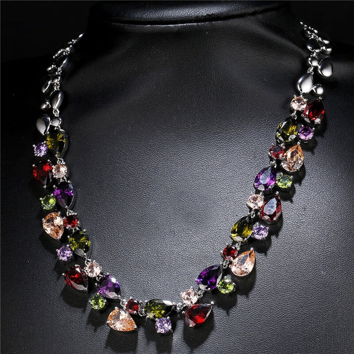 Wholesale Colored Zircon Artificial Gemstone Copper Necklace MOQ≥2 JDC-NE-Kas004 Necklaces 卡诗 Wholesale Jewelry JoyasDeChina Joyas De China