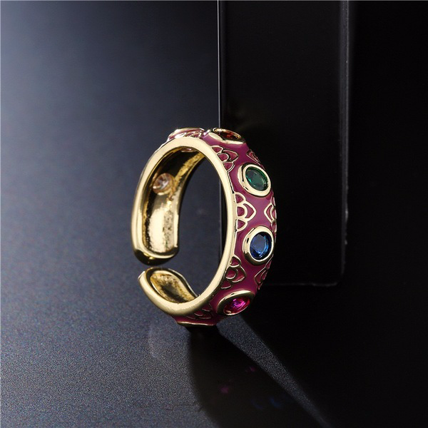 Wholesale colored zircon electroplated copper rings JDC-RS-AG203 Rings JoyasDeChina Wholesale Jewelry JoyasDeChina Joyas De China
