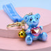 Wholesale colorful acrylic bear keychain JDC-KC-WS039 Keychains 围颂 Blue Wholesale Jewelry JoyasDeChina Joyas De China