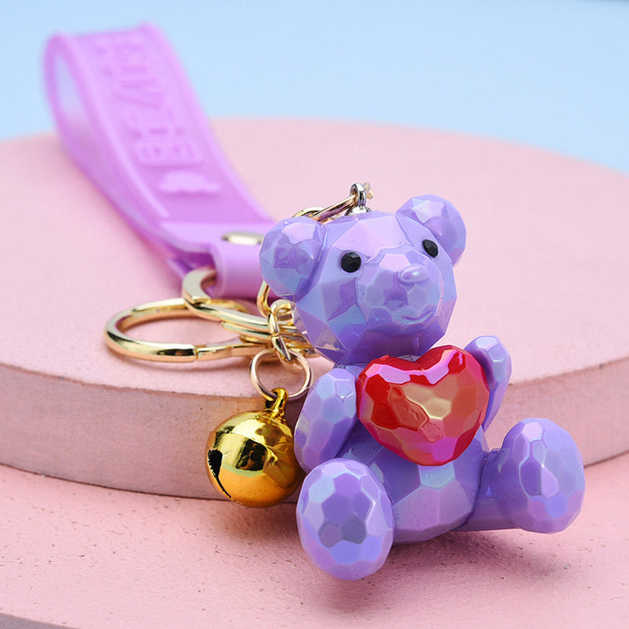 Wholesale colorful acrylic bear keychain JDC-KC-WS039 Keychains 围颂 Purple1 Wholesale Jewelry JoyasDeChina Joyas De China