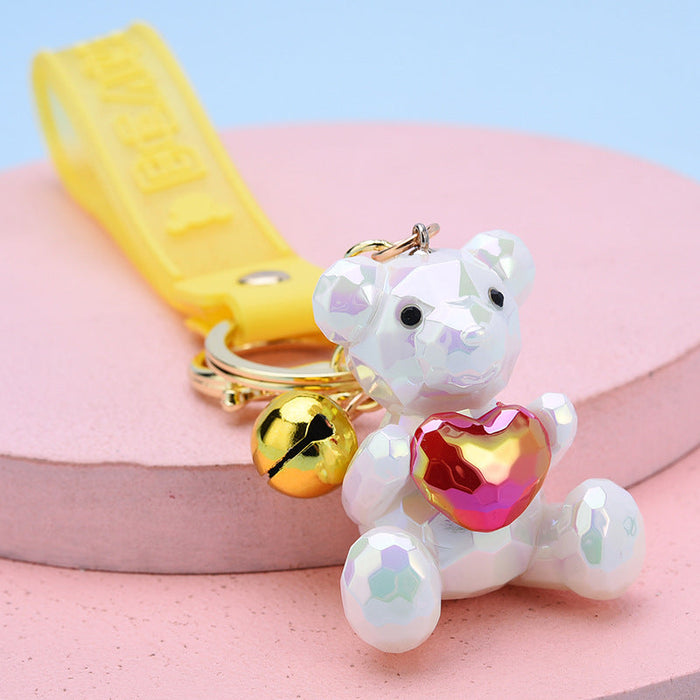 Wholesale colorful acrylic bear keychain JDC-KC-WS039 Keychains 围颂 White Wholesale Jewelry JoyasDeChina Joyas De China