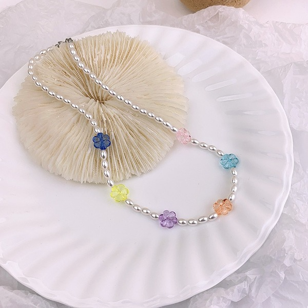 Bulk Jewelry Wholesale colorful acrylic pearl mosaic beaded necklace JDC-NE-W203 Wholesale factory from China YIWU China