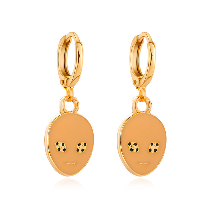 Wholesale colorful alien earrings JDC-ES-D564 Earrings JoyasDeChina 02KC gold # orange Wholesale Jewelry JoyasDeChina Joyas De China
