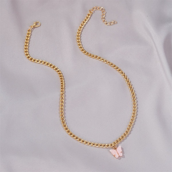 Bulk Jewelry Wholesale colorful alloy butterfly necklace clavicle chain JDC-NE-GSD003 Wholesale factory from China YIWU China