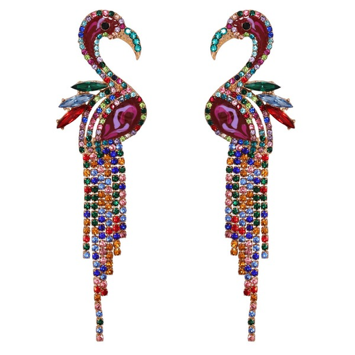 Bulk Jewelry Wholesale colorful alloy flamingo earrings JDC-ES-GSJJ050 Wholesale factory from China YIWU China
