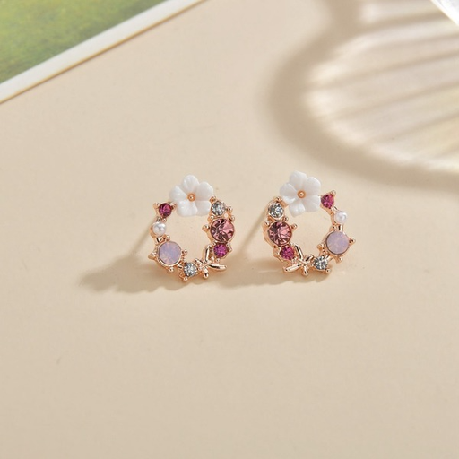 Bulk Jewelry Wholesale colorful alloy flower Earrings JDC-ES-bq106 Wholesale factory from China YIWU China