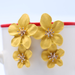 Bulk Jewelry Wholesale colorful alloy multicolor double-layer flower earrings JDC-ES-RL105 Wholesale factory from China YIWU China