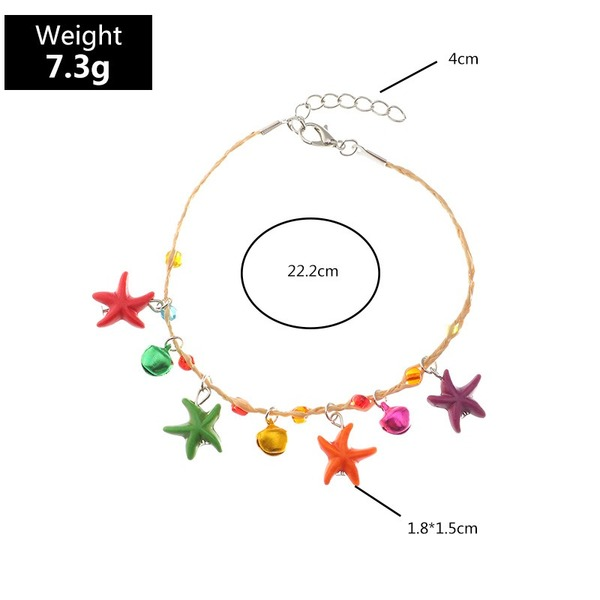 Bulk Jewelry Wholesale colorful alloy starfish shell anklet   JDC-AS-e050 Wholesale factory from China YIWU China