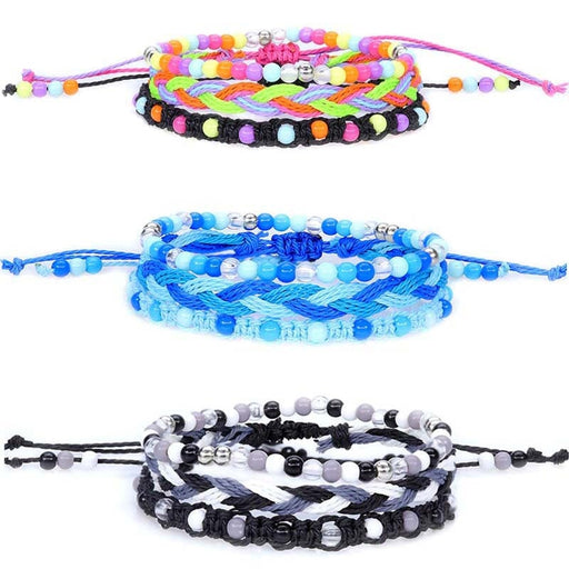 Wholesale colorful bead bracelet waterproof wax thread braided bracelet three-piece set JDC-BT-Yiye010 Bracelet 益烨 Wholesale Jewelry JoyasDeChina Joyas De China
