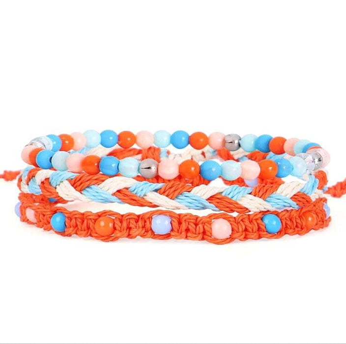 Wholesale colorful bead bracelet waterproof wax thread braided bracelet three-piece set JDC-BT-Yiye010 Bracelet 益烨 Wholesale Jewelry JoyasDeChina Joyas De China