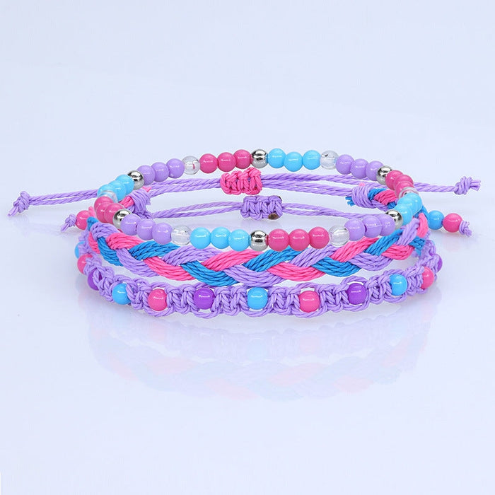 Wholesale colorful bead bracelet waterproof wax thread braided bracelet three-piece set JDC-BT-Yiye010 Bracelet 益烨 Wholesale Jewelry JoyasDeChina Joyas De China