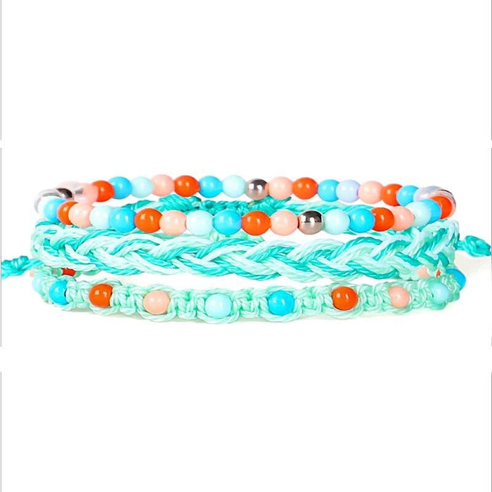 Wholesale colorful bead bracelet waterproof wax thread braided bracelet three-piece set JDC-BT-Yiye010 Bracelet 益烨 6 Wholesale Jewelry JoyasDeChina Joyas De China