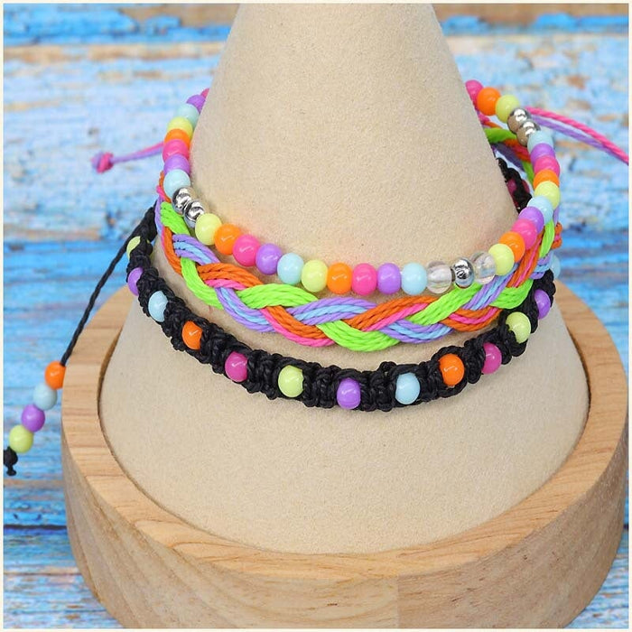 Wholesale colorful bead bracelet waterproof wax thread braided bracelet three-piece set JDC-BT-Yiye010 Bracelet 益烨 Wholesale Jewelry JoyasDeChina Joyas De China