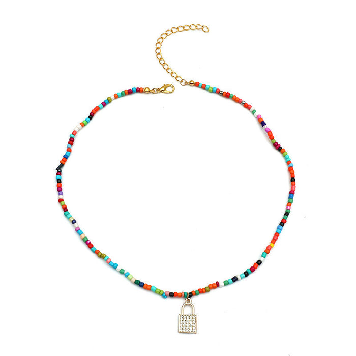 Wholesale colorful bead necklaces JDC-NE-A103 Necklaces 妙雅 1 Wholesale Jewelry JoyasDeChina Joyas De China
