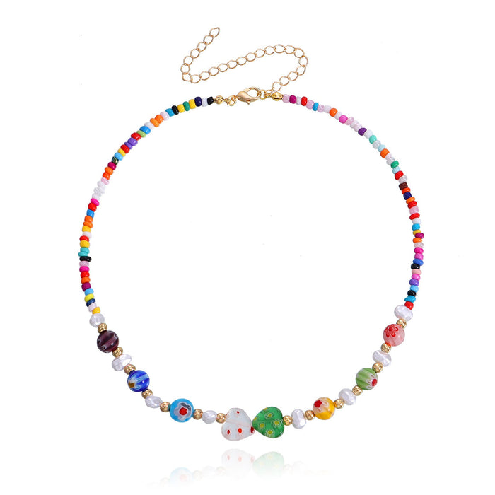 Wholesale colorful beaded alloy necklaces JDC-NE-ZW015 necklaces JoyasDeChina gold Wholesale Jewelry JoyasDeChina Joyas De China